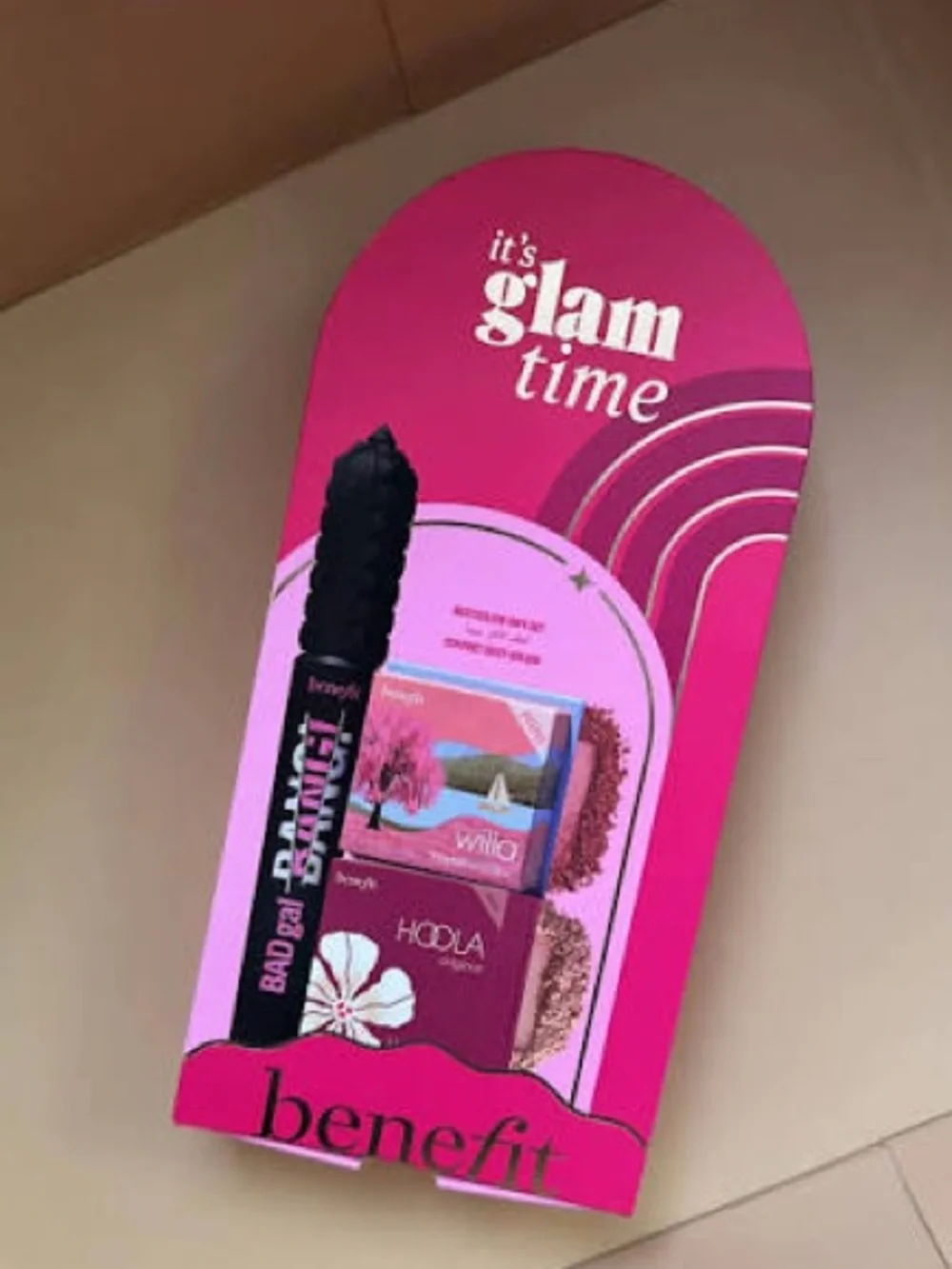 Benefit Cosmetics 3 Piece It's Glam Time Beauty Mascara Hoola Bronzer Blush Gift